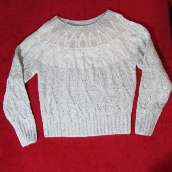 White House Black Market Fairisle Lurex Sweater - Picture 6 of 12